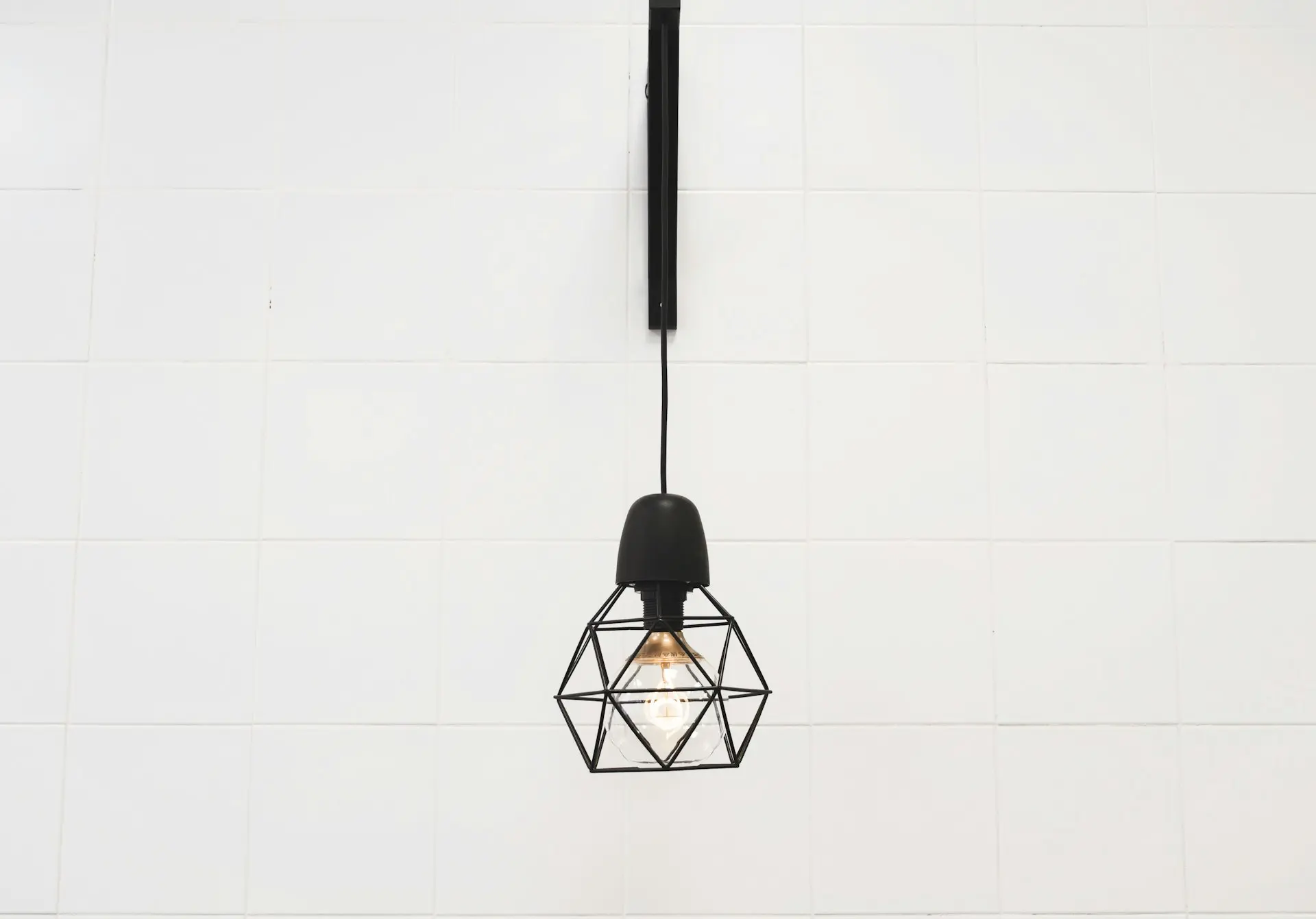 pendant lamp hanged on white room