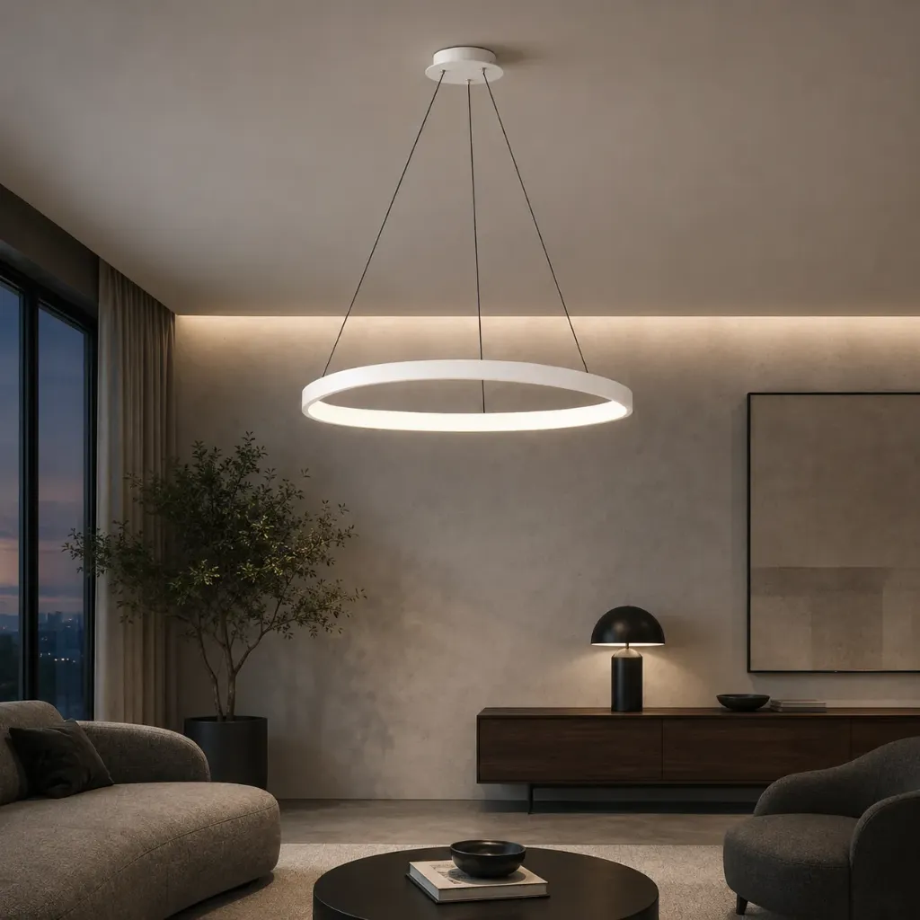 [922994501] ثريا دائرية بحافة مثلثة PL2299 45CM 54W ابيض