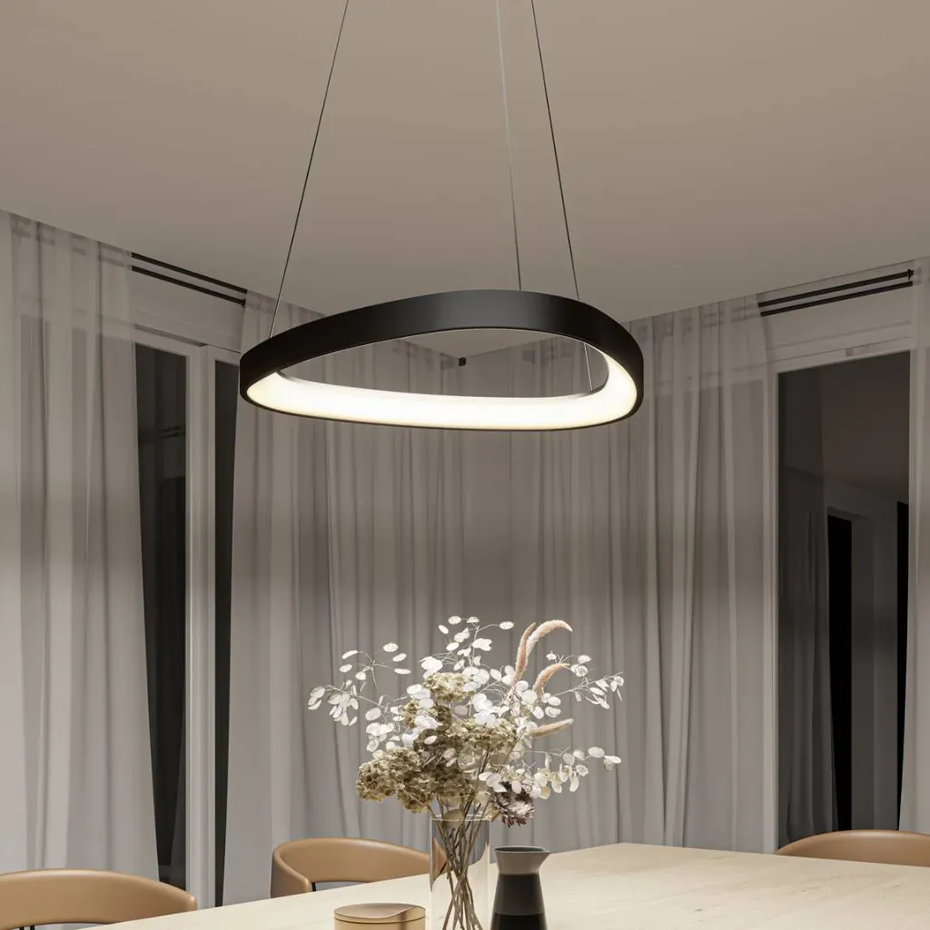 ثريا دائرية بحافة مثلثة PL2299 61CM 80W اسود