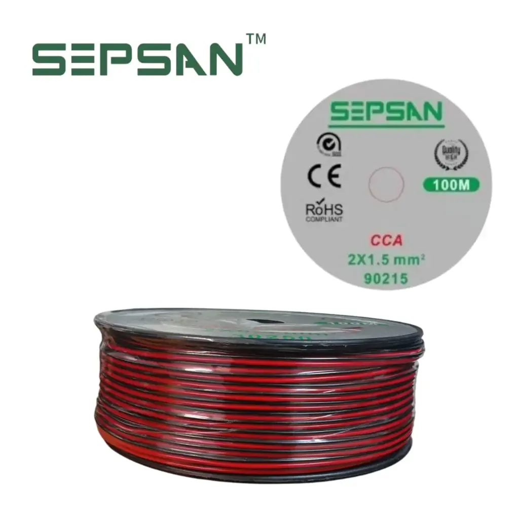 سلك سماعات احمر+اسود 2*1.5 ملم SEPSAN ##