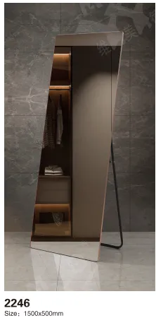 مرآة : مقاس 150*50 سم، إطار ألمنيوم ذهبي 2246